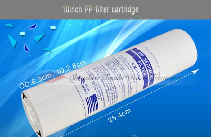 Cartucce di filtro soffiate colata dal dispositivo di raffreddamento di acqua del commestibile pp tasso del filtro da 10" 1/5 di micron