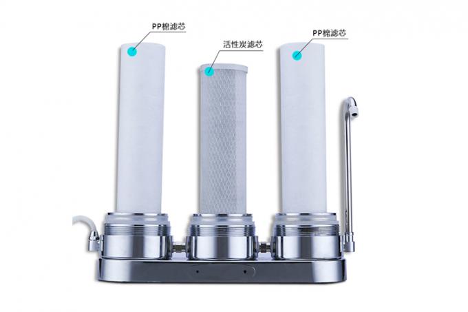 Il filtro da acqua a tre fasi a 10 pollici parte il rubinetto del desktop dell'acciaio inossidabile